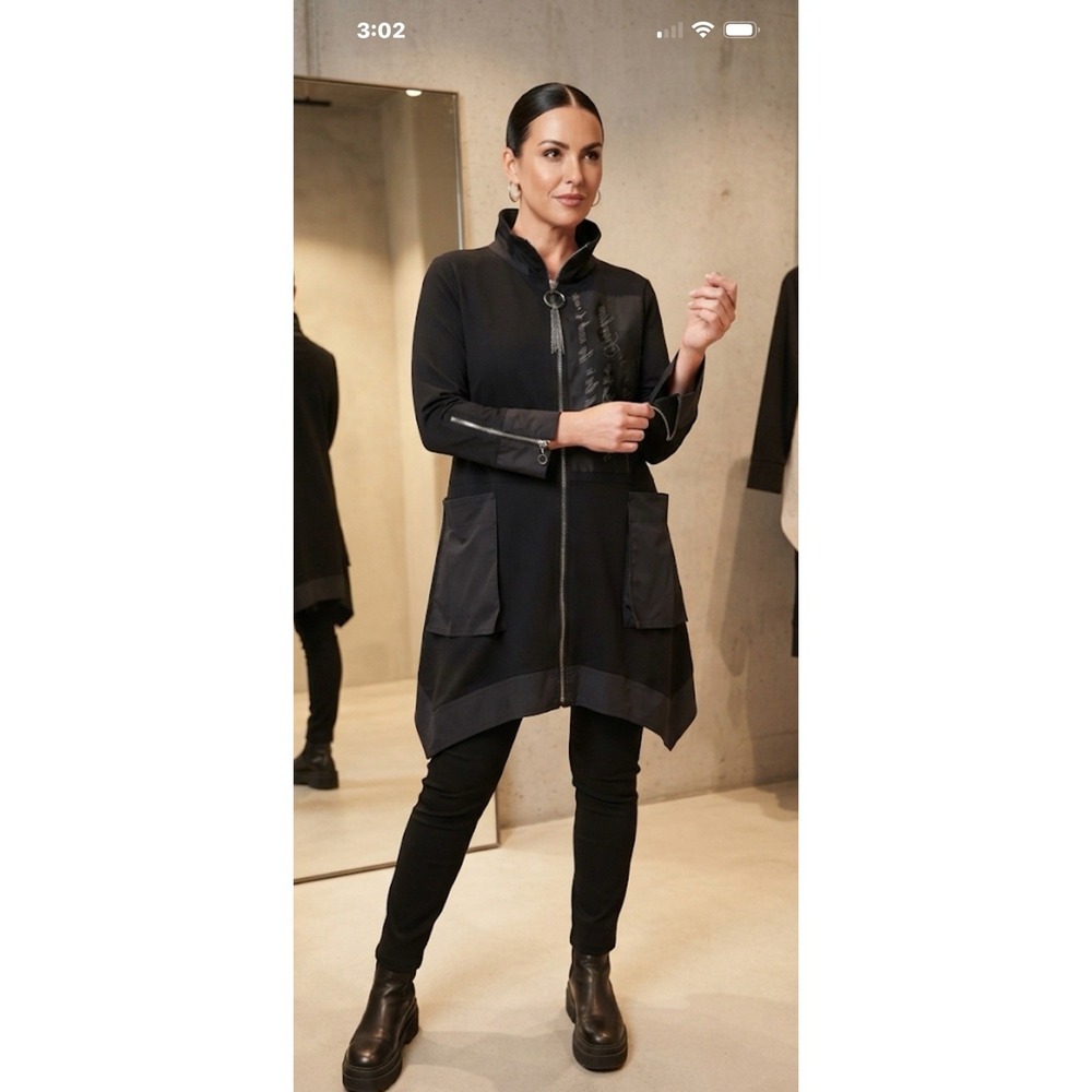 Darkwin Assymetrical Longline Jacket Avant Garde Full Zip Techwear Womens Sz M